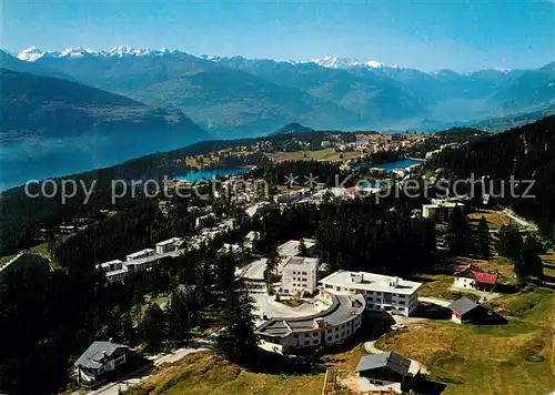 AK / Ansichtskarte Montana_Crans Panorama de Vermala Fliegeraufnahme Montana Crans