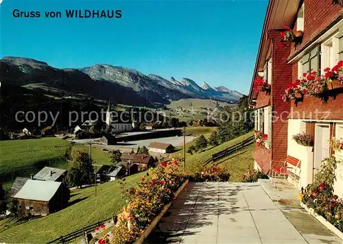 AK / Ansichtskarte Wildhaus_SG mit Blick auf die Churfirsten Wildhaus SG