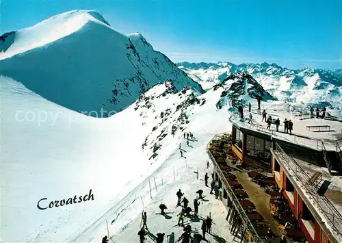 AK / Ansichtskarte Corvatsch_Silvaplana_GR Endstation dee Corvatschbahn Bergrestaurant Corvatsch_Silvaplana_GR