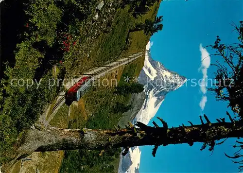 AK / Ansichtskarte Gornergrat_Zermatt Gornergratbahn mit Matterhorn Gornergrat Zermatt