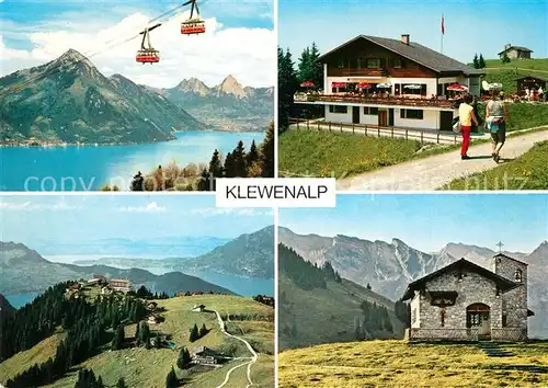 AK / Ansichtskarte Klewenalp Luftseilbahn Beckenried Bergrestaurant Alpstuebli Bergkapelle Klewenalp