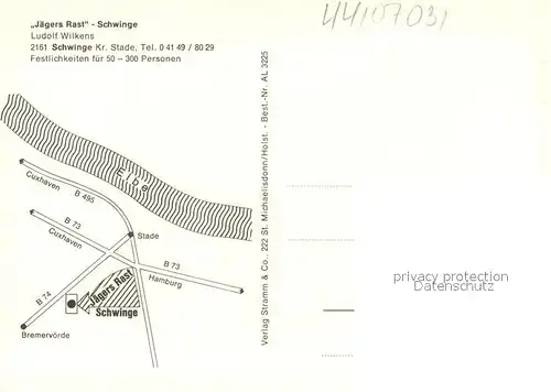 AK / Ansichtskarte Schwinge_Stade Jaegers Rast Schwinge_Stade