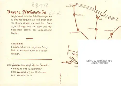 AK / Ansichtskarte Wasserburg_Bodensee Gasthaus Fischerstube Wasserburg Bodensee