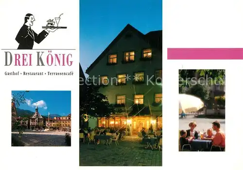 AK / Ansichtskarte Immenstadt_Allgaeu Drei Koenig Gasthof Restaurant Terrassencafe Immenstadt_Allgaeu