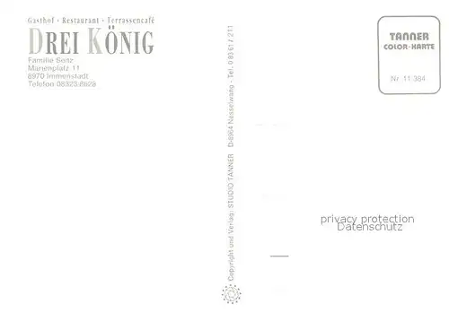 AK / Ansichtskarte Immenstadt_Allgaeu Drei Koenig Gasthof Restaurant Terrassencafe Immenstadt_Allgaeu