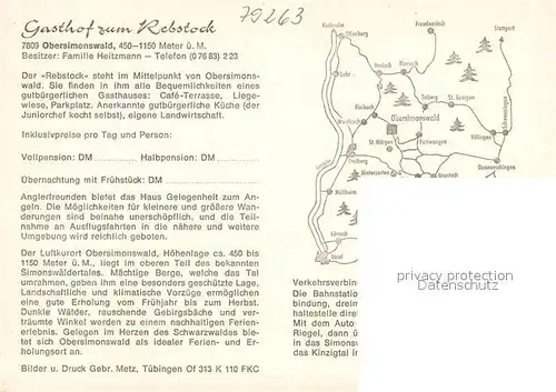 AK / Ansichtskarte Obersimonswald Gasthof zum Rebstock Obersimonswald