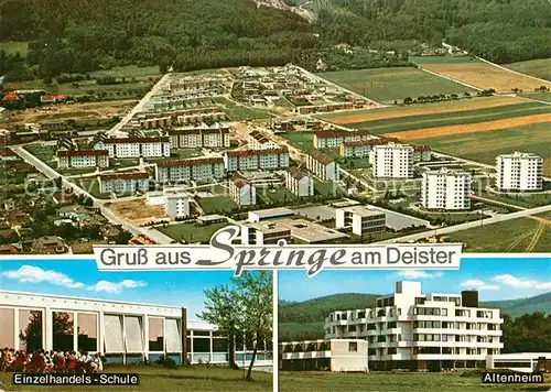 AK / Ansichtskarte Springe_Deister Fliegeraufnahme Einzelhandelsschule Altenheim Springe_Deister