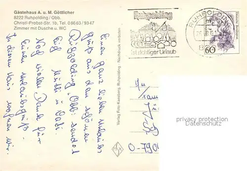 AK / Ansichtskarte Ruhpolding Gaestehaus Goettlicher Ruhpolding