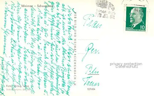 AK / Ansichtskarte Weimar_Thueringen Schwansee Weimar Thueringen
