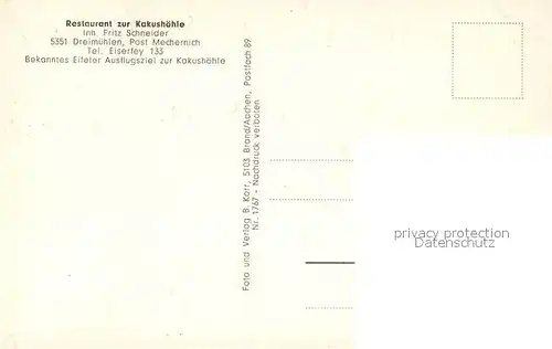 AK / Ansichtskarte Eiserfey Kakushoehle Restaurant Eiserfey