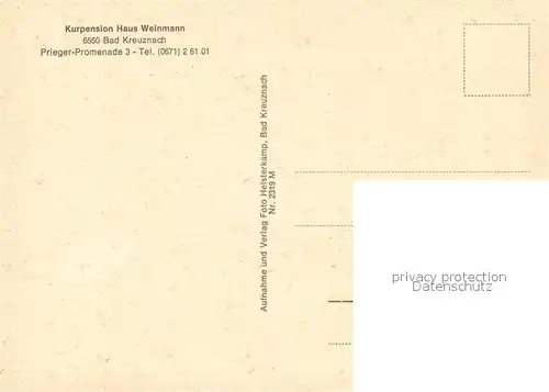 AK / Ansichtskarte Bad_Kreuznach Kurpension Haus Weinmann Bad_Kreuznach
