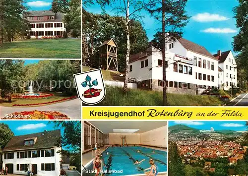 AK / Ansichtskarte Rotenburg_Fulda Kreisjugendhof Staedt. Hallenbad Rotenburg Fulda