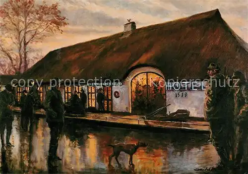 AK / Ansichtskarte Oeversee Historischer Krug Kuenstlerkarte Oeversee