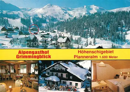 AK / Ansichtskarte Planneralm Panorama Alpengasthof Grimmingblick Gaststube Zimmer  