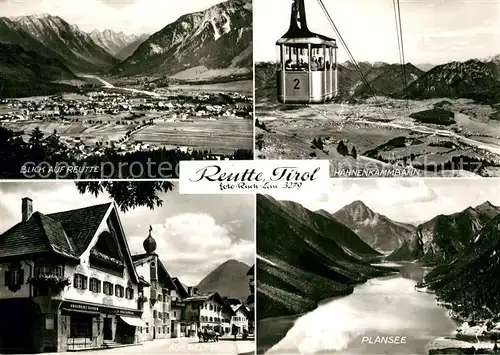 AK / Ansichtskarte Reutte_Tirol Gesamtansicht mit Alpenpanorama Hahnenkammbahn Bergbahn Plansee Ortsmotiv Reutte Tirol