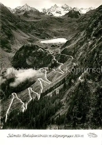 AK / Ansichtskarte Silvretta Hochalpenstrasse Gebirgspass mit Litznergruppe Alpen Silvretta Hochalpenstrasse