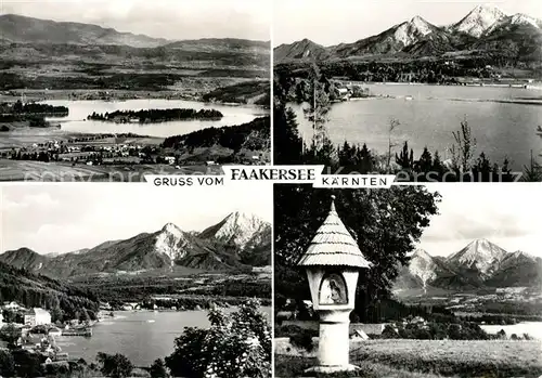 AK / Ansichtskarte Faakersee Panorama Alpen Bildstock Faakersee