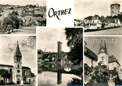 AK / Ansichtskarte Orthez Vieux pont sur le Gave de Pau Tour Moncade Eglise Maison de Jeanne d Albret Orthez