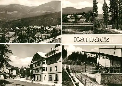 AK / Ansichtskarte Karpacz Panorama Ortsmotiv Bergbahn Hotel Waldpartie Karpacz