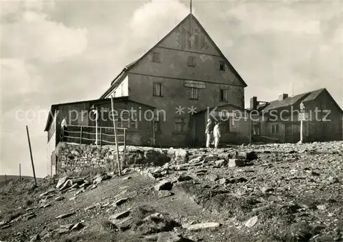 AK / Ansichtskarte Snezka_Schneekoppe Ceskoslovenska bouda Bergbaude Snezka Schneekoppe