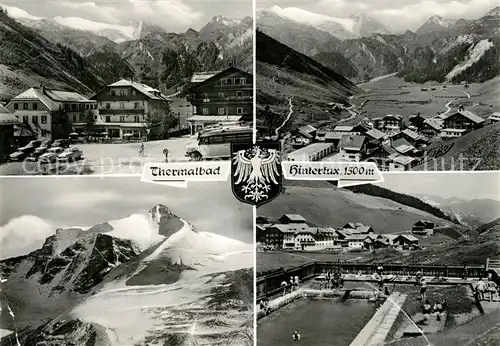 AK / Ansichtskarte Hintertux_Zillertal Ortsmotiv Freibad Alpenpanorama Zillertaler Alpen Hintertux_Zillertal