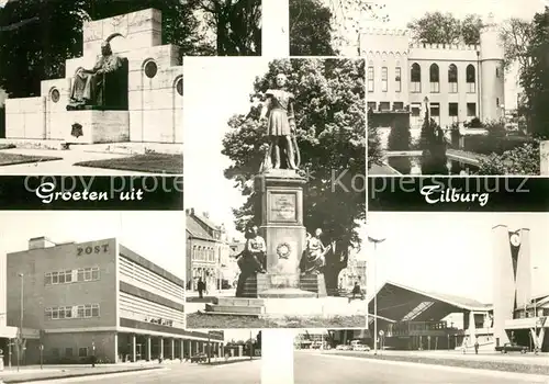 AK / Ansichtskarte Tilburg Brunnen Schloss Post Denkmal Bahnhof Tilburg