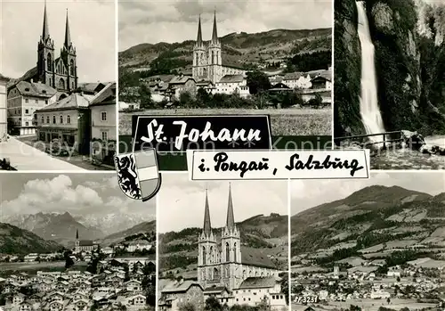 AK / Ansichtskarte St_Johann_Pongau Kirchen Wasserfall Panorama St_Johann_Pongau