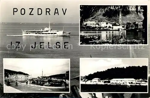 AK / Ansichtskarte Jelsa_Kroatien Fahrgastschiff Hafenpartien Jelsa Kroatien