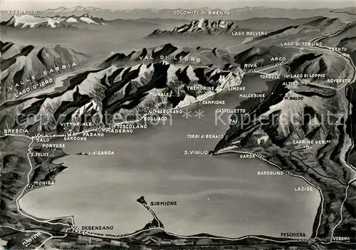 AK / Ansichtskarte Lago_di_Garda Panoramakarte Lago_di_Garda