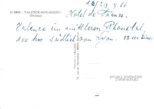 AK / Ansichtskarte Valence_Drome Vue partielle Valence_Drome