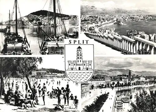 AK / Ansichtskarte Split_Spalato Hafenpartien Strand Split_Spalato
