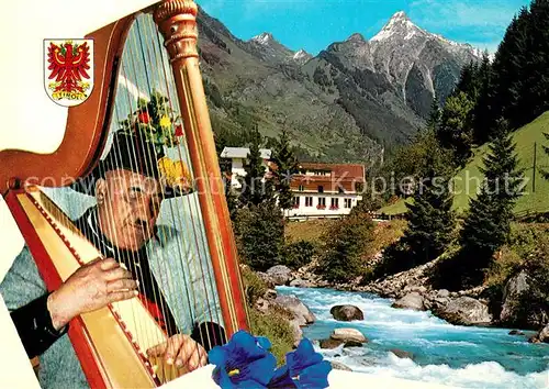 AK / Ansichtskarte Zillertal_Tirol Harfenspiel im Gasthaus Zillergrund Zillertal_Tirol
