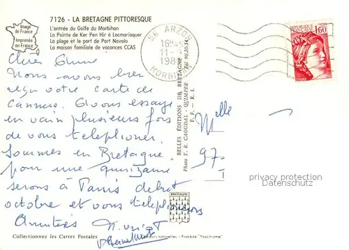 AK / Ansichtskarte Arzon Entree du Golfe du Morbihan vue aerienne Arzon