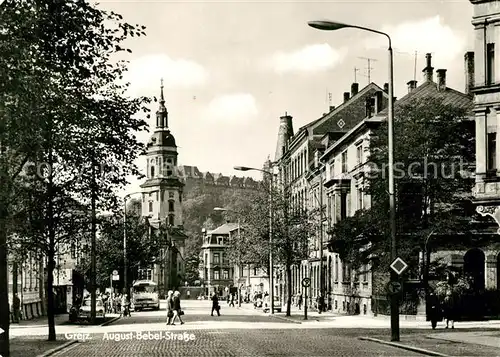 AK / Ansichtskarte Greiz_Thueringen August Bebel Strasse Greiz Thueringen