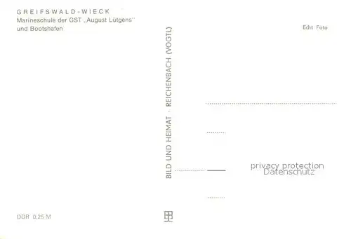 AK / Ansichtskarte Wieck_Greifswald Fliegeraufnahme Marineschule GST August Luetgens Bootshafen Wieck Greifswald