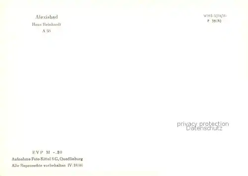 AK / Ansichtskarte Alexisbad_Harz Haus Reinhardt Alexisbad_Harz