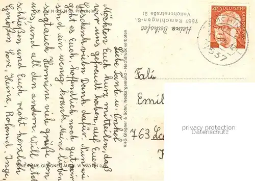 AK / Ansichtskarte Singen_Remchingen Kirche Fachwerkhaus Stadtansichten Singen Remchingen