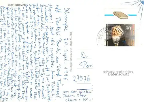 AK / Ansichtskarte Krempe_Holstein Fahnenschwenker Kirche  Krempe_Holstein