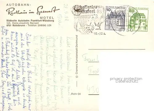 AK / Ansichtskarte Rohrbrunn Rasthaus im Spessart  Rohrbrunn