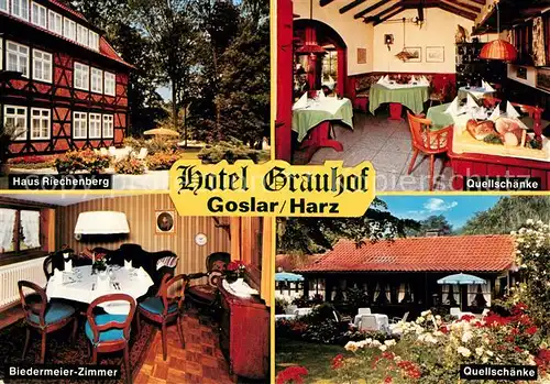 AK / Ansichtskarte Goslar Hotel Grauhof Haus Riechenberg Quellschaenke Biedermeier Zimmer Goslar