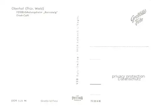 AK / Ansichtskarte Oberhof_Thueringen FDGB Erholungsheim Rennsteig Dach Cafe Oberhof Thueringen