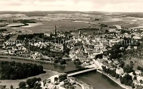 AK / Ansichtskarte Donauwoerth Fliegeraufnahme Bruecke Kirche Muendung Donauwoerth