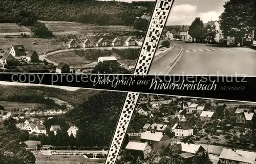 AK / Ansichtskarte Niederdreisbach Schwimmbad Panorama Gasthaus Niederdreisbach