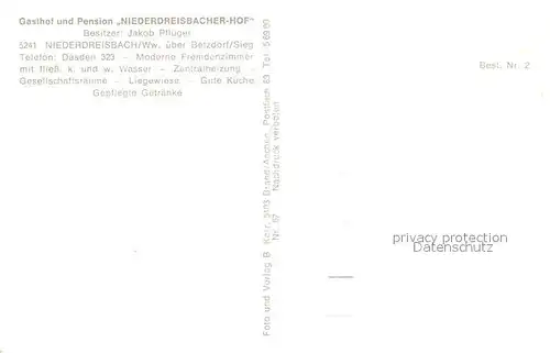 AK / Ansichtskarte Niederdreisbach Schwimmbad Panorama Gasthaus Niederdreisbach