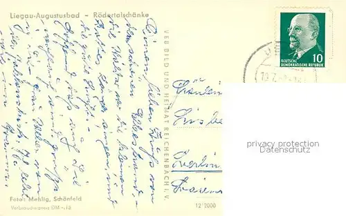 AK / Ansichtskarte Liegau Augustusbad Roedertalschaenke Liegau Augustusbad
