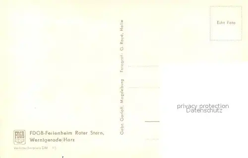 AK / Ansichtskarte Wernigerode_Harz FDGB Ferienheim Roter Stern Wernigerode Harz