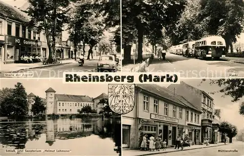 AK / Ansichtskarte Rheinsberg Markt Schloss Sanatorium Helmut Lehmann Muehlenstrasse Rheinsberg