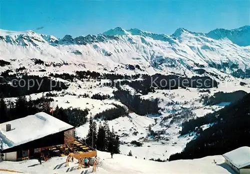 AK / Ansichtskarte Churwalden Bergrestaurant Pradaschier Wintersportplatz Alpenpanorama Churwalden