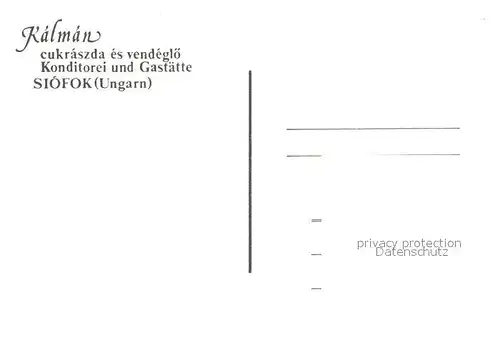 AK / Ansichtskarte Siofok Kalman Konditorei und Gaststaette Siofok