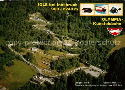 AK / Ansichtskarte Igls_Tirol Olympia Kunsteisbahn Fliegeraufnahme Igls_Tirol